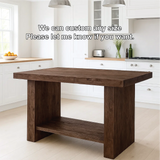 Handcrafted Solid Wood Dining Table – Dark Walnut Kitchen Table with Contemporary Design