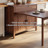 Handcrafted Solid Wood Dining Cabinet with Fold-Out Table for Compact Kitchen Spaces