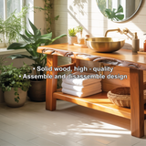 Solid Wood Live Edge Bathroom Vanity – Handcrafted Natural Timber Sink Console