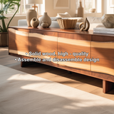 Solid Wood Console Table with Natural Flowing Grain | Handcrafted Luxury Living Room Furniture