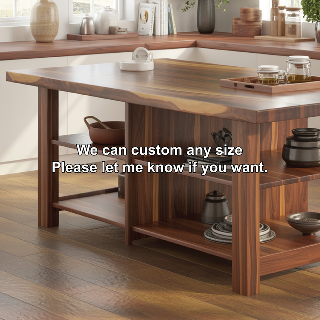 Handcrafted Solid Wood Dining Table with Open Storage Shelves for Warm Modern Kitchens