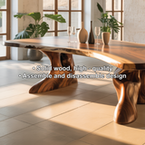 Handcrafted Solid Wood Dining Table with Sculptural Organic Base – Luxury Modern Design