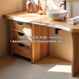 Handcrafted Solid Wood Bathroom Vanity with Live Edge Design for Modern Natural Interiors