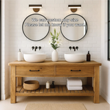 Handcrafted Double Solid Wood Bathroom Vanity with Drawers and Slatted Shelf for Modern Homes