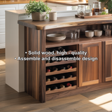 Handcrafted Solid Wood Wine Cabinet for Dining Room | Elegant Natural Storage & Display