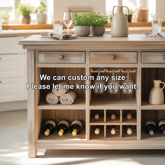 Handcrafted Solid Wood Dining Cabinet with Wine Storage and Hanging Glass Display