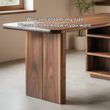 Handcrafted Solid Wood Dining Table with Rounded Edges and Open Storage for Modern Kitchens