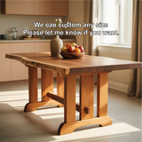 Handcrafted Live Edge Solid Wood Dining Table – Rustic Kitchen Table with Natural Finish