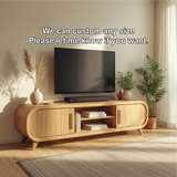 Handcrafted Solid Wood TV Stand with Rounded Edges and Smooth Natural Finish for Modern Living