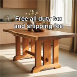 Handcrafted Live Edge Solid Wood Dining Table – Rustic Kitchen Table with Natural Finish