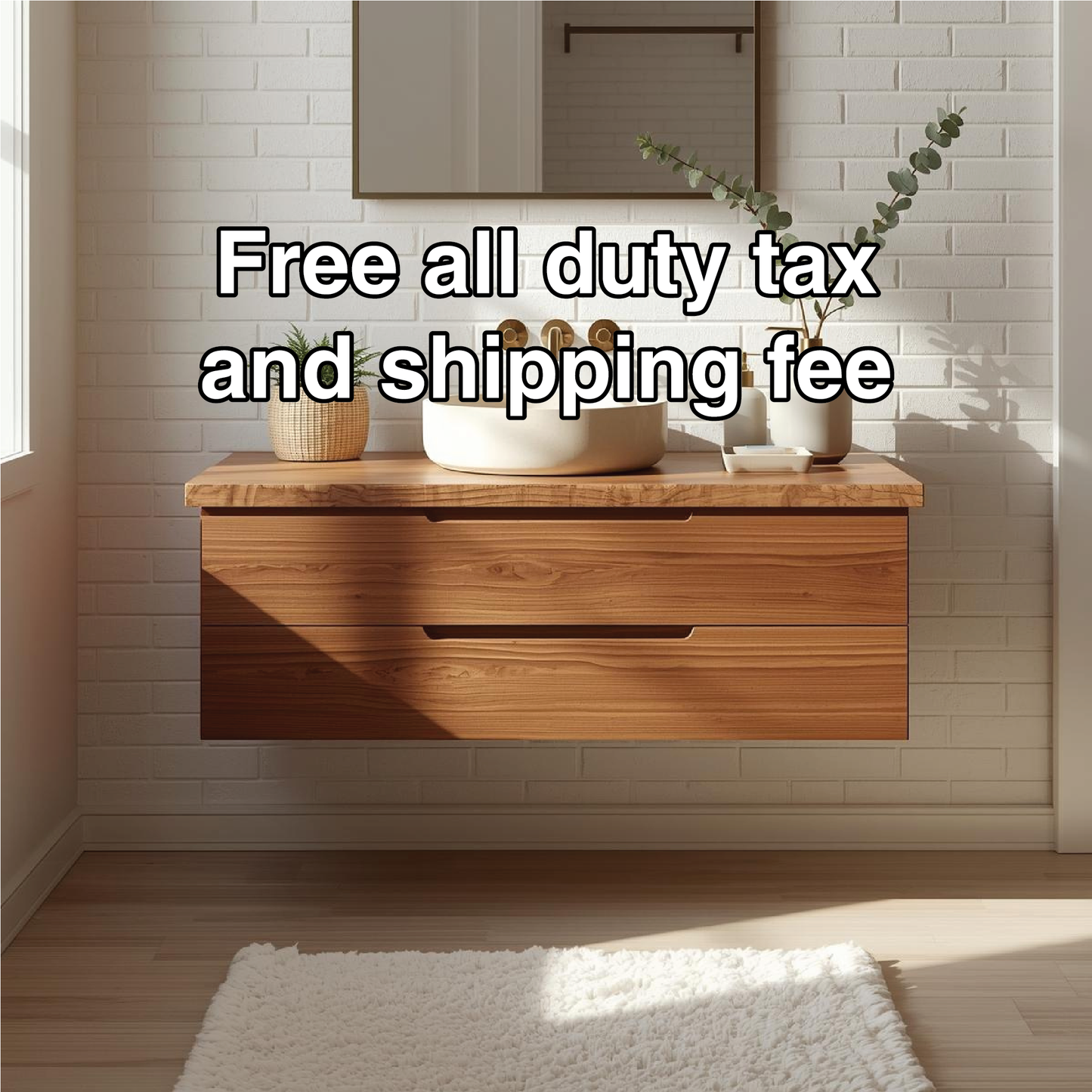 Handcrafted Solid Wood Floating Vanity with Minimalist Design and Natural Live Edge Detail