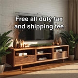 Handcrafted Solid Wood TV Stand with Mid-Century Modern Design and Natural Walnut Finish