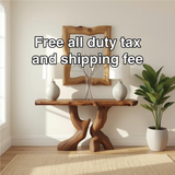 Handcrafted Solid Wood Console Table with Artistic Curved Base and Natural Live Edge Design