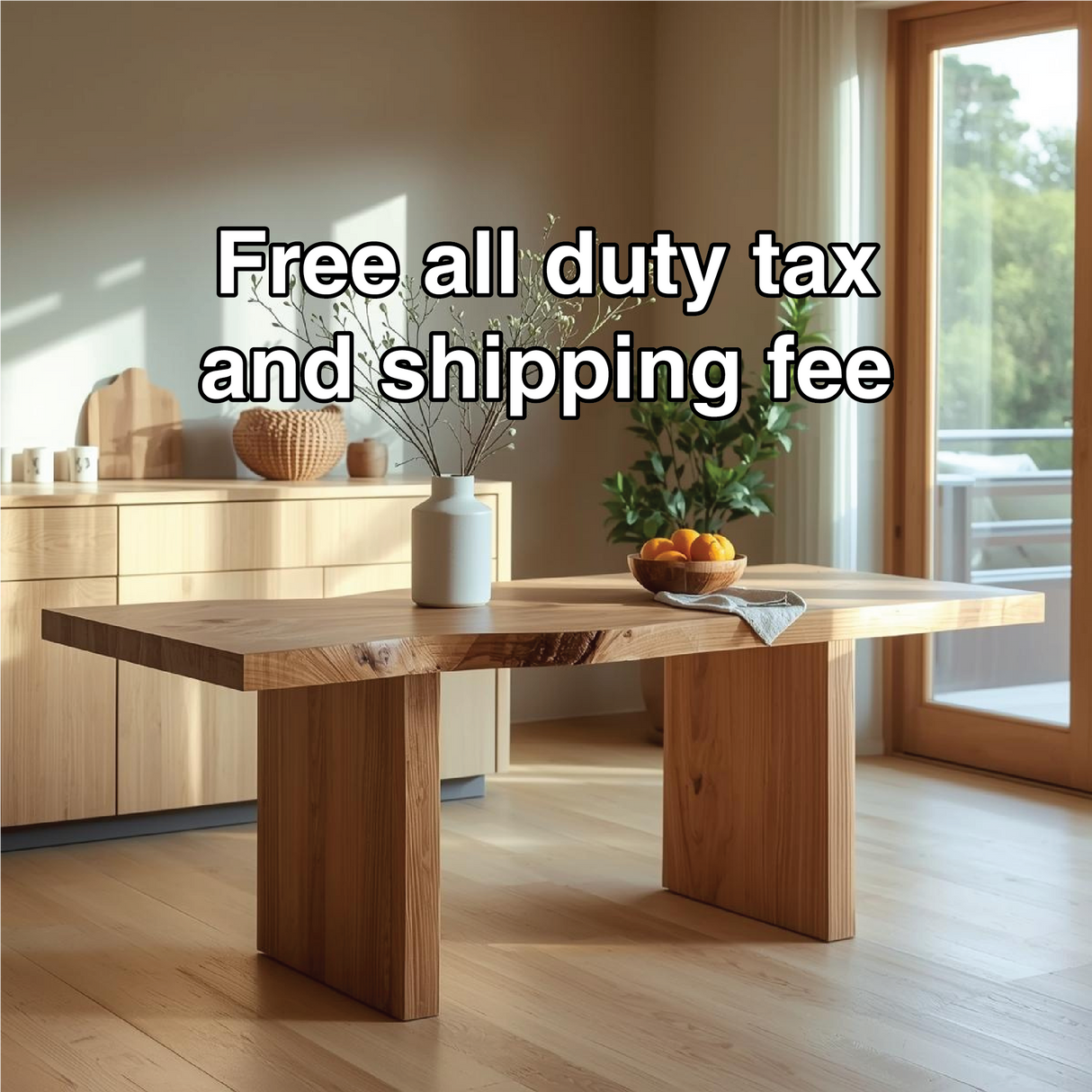 Handcrafted Solid Wood Dining Table with Live Edge Top for Modern Natural Kitchen Spaces