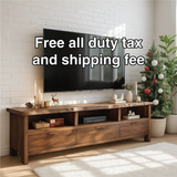 Handcrafted Solid Wood TV Stand with Live Edge Design and Storage Drawers for Modern Interiors