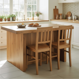 Handcrafted Solid Wood Kitchen Island with Live-Edge Top and Open Storage Shelves