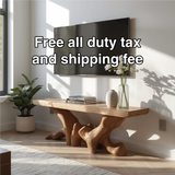 Handcrafted Solid Wood TV Stand with Organic Root Design and Natural Finish for Modern Interiors