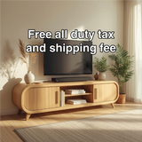 Handcrafted Solid Wood TV Stand with Rounded Edges and Smooth Natural Finish for Modern Living