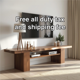 Handcrafted Solid Wood Live Edge TV Stand with Natural Finish for Modern and Rustic Interiors