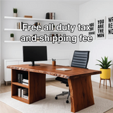Handcrafted Solid Wood Work Desk – Live Edge Executive Office Table with Modern Minimal Design