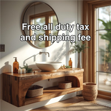 Handcrafted Solid Wood Floating Vanity with Live Edge Design and Minimalist Natural Finish