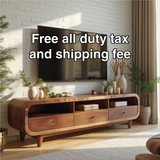Handcrafted Solid Wood TV Stand with Rounded Edges and Natural Finish for Contemporary Living Rooms
