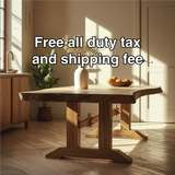 Handcrafted Solid Wood Dining Table – Live Edge Kitchen Table with Artisan Joinery Base