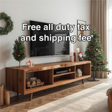 Handcrafted Solid Wood TV Stand with Mid-Century Design and Natural Finish for Modern Living Rooms