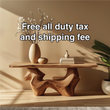 Handcrafted Solid Wood Console Table with Organic Curved Base and Natural Live Edge Design