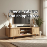 Handcrafted Solid Wood TV Stand with Rounded Corners and Natural Oak Finish for Modern Homes