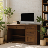 Handcrafted Solid Wood Work Desk – Classic Walnut Office Table with Drawers and Timeless Design