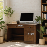 Handcrafted Solid Wood Work Desk – Classic Walnut Office Table with Drawers and Timeless Design