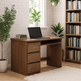 Handcrafted Solid Wood Work Desk – Compact Home Office Table with Drawers and Natural Finish