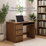 Handcrafted Solid Wood Work Desk – Compact Home Office Table with Drawers and Natural Finish