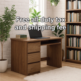 Handcrafted Solid Wood Work Desk – Compact Home Office Table with Drawers and Natural Finish