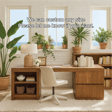 Handcrafted Solid Wood L-Shaped Work Desk – Modern Home Office Table with Storage Shelves