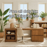 Handcrafted Solid Wood L-Shaped Work Desk – Modern Home Office Table with Storage Shelves