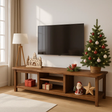 Handcrafted Solid Wood TV Stand – Modern Rustic Entertainment Console for Living Room