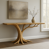 Handcrafted Solid Wood Console Table – Organic Tree-Inspired Design for Modern Homes