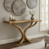 Handcrafted Solid Wood Console Table – Natural Branch Form Design for Modern Elegant Spaces