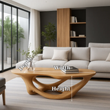Handcrafted Solid Wood Coffee Table with Sculptural Organic Base – Modern Living Room Design