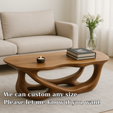 Handcrafted Solid Wood Coffee Table with Sculptural Flow Design – Modern Organic Furniture