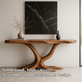 Handcrafted Solid Wood Console Table with Root Form Base – Modern Organic Design