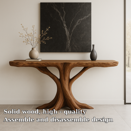 Handcrafted Solid Wood Console Table with Root-Inspired Design – Organic Modern Furniture