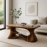 Handcrafted Solid Wood Coffee Table – Artistic Flowing Design for Modern Minimalist Interiors