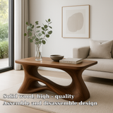 Handcrafted Solid Wood Coffee Table – Artistic Flowing Design for Modern Minimalist Interiors