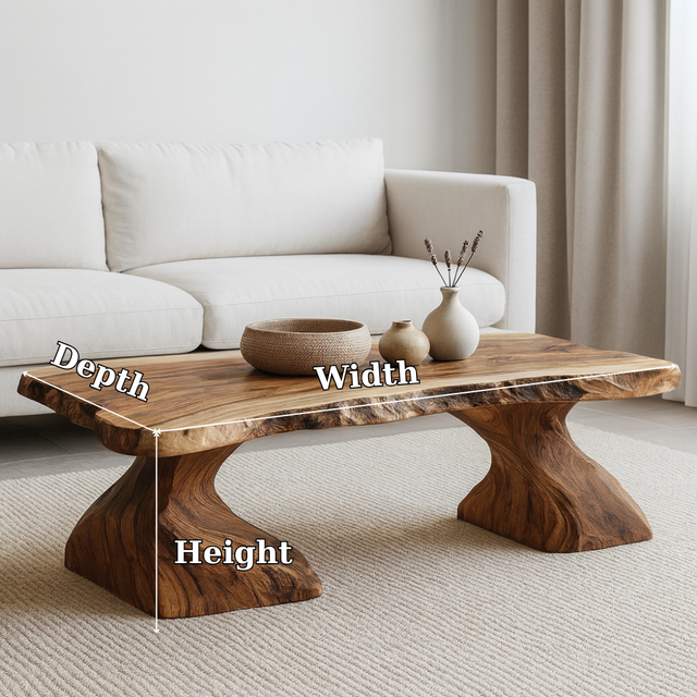 Handcrafted Solid Wood Coffee Table – Live Edge Organic Design for Natural Modern Interiors