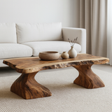 Handcrafted Solid Wood Coffee Table – Live Edge Organic Design for Natural Modern Interiors