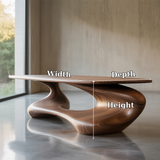 Handcrafted Solid Wood Coffee Table – Sculptural Modern Design with Smooth Organic Flow