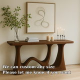 Handcrafted Solid Wood Console Table with Sculptural Wave Legs – Modern Minimalist Design
